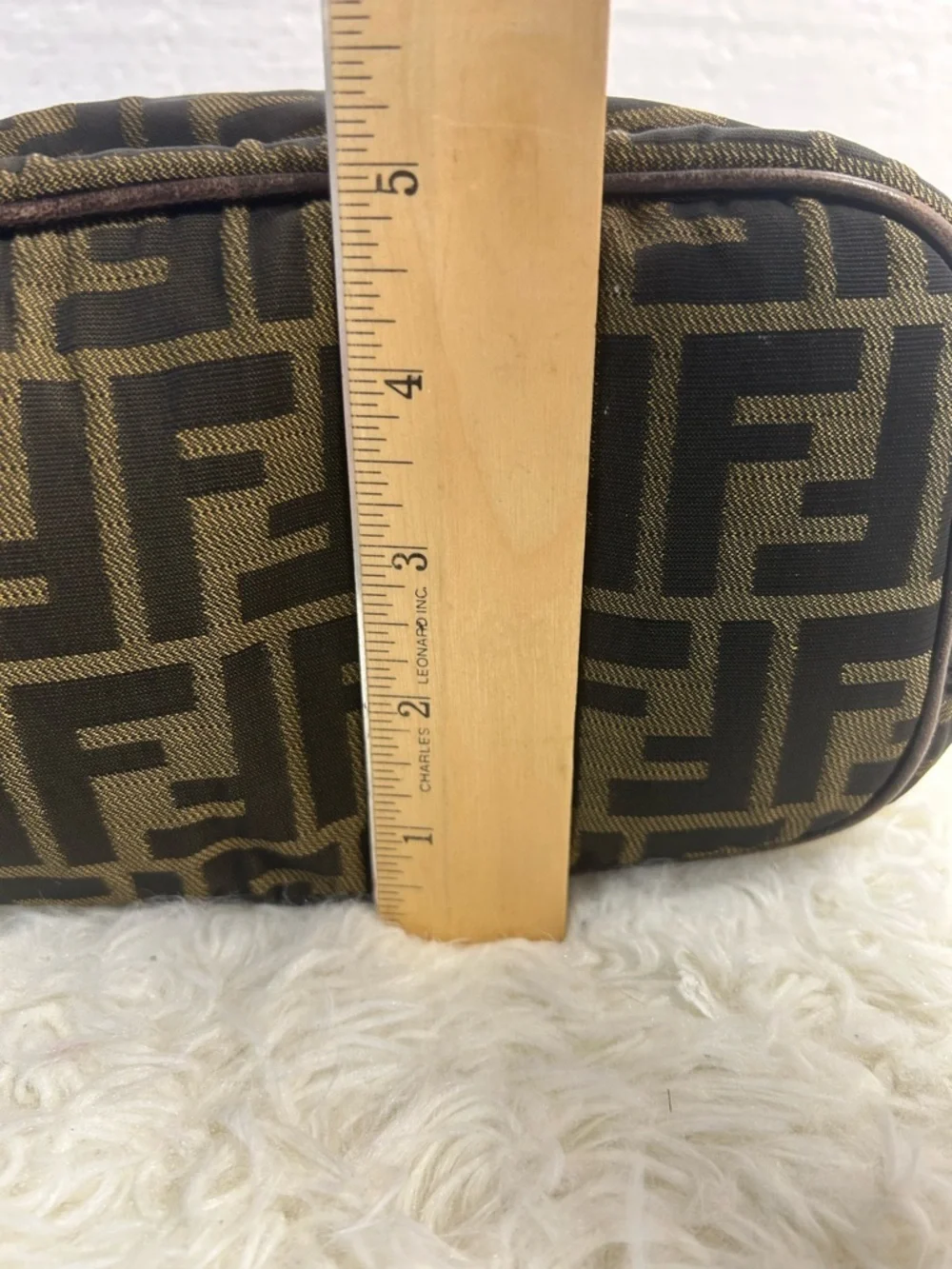 Fendi Brown FF Logo Messenger Bag - Picture 9 of 14